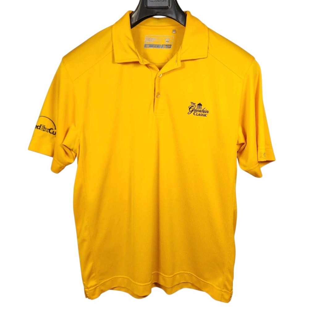 Cutter Buck DryTec Polo Shirt Mens XL Yellow Greenbrier Classic FedEx Cup